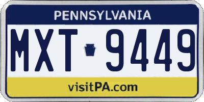 PA license plate MXT9449