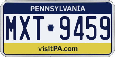 PA license plate MXT9459