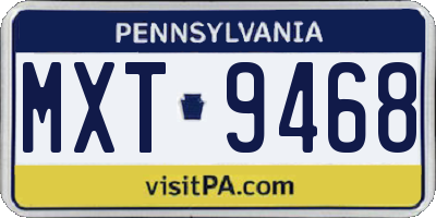 PA license plate MXT9468