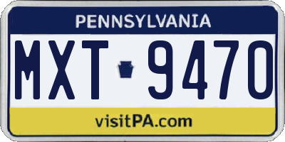 PA license plate MXT9470