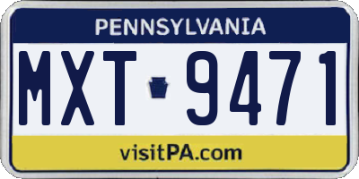 PA license plate MXT9471