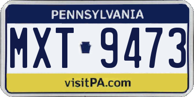 PA license plate MXT9473