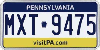 PA license plate MXT9475