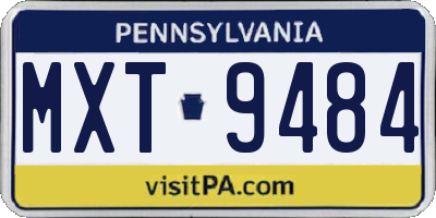 PA license plate MXT9484