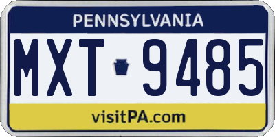 PA license plate MXT9485
