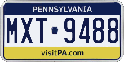 PA license plate MXT9488