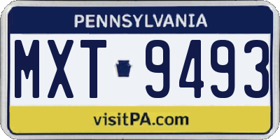 PA license plate MXT9493