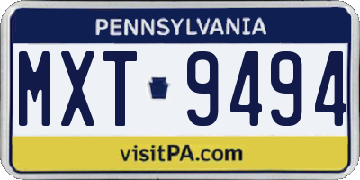 PA license plate MXT9494