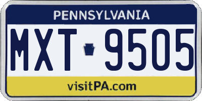 PA license plate MXT9505