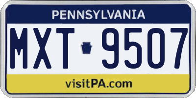 PA license plate MXT9507