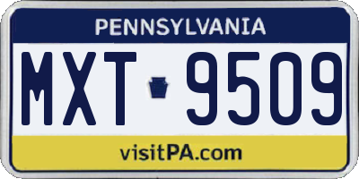 PA license plate MXT9509