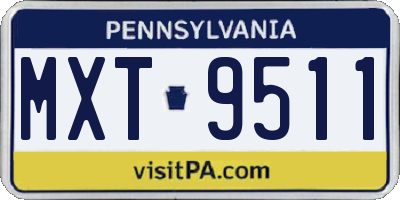 PA license plate MXT9511