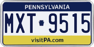 PA license plate MXT9515