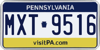 PA license plate MXT9516