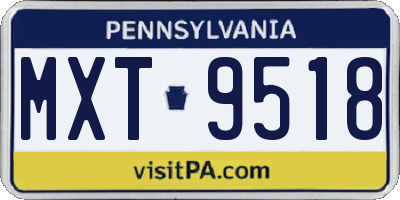 PA license plate MXT9518