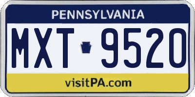 PA license plate MXT9520