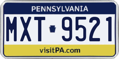 PA license plate MXT9521