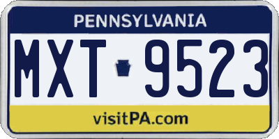 PA license plate MXT9523