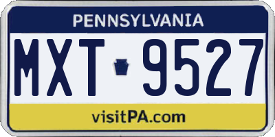 PA license plate MXT9527