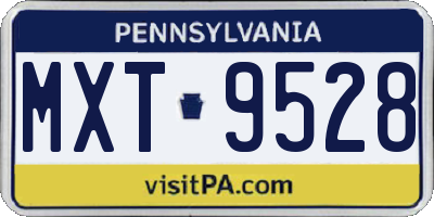 PA license plate MXT9528