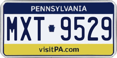 PA license plate MXT9529