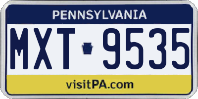 PA license plate MXT9535