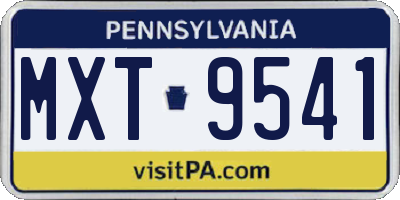 PA license plate MXT9541