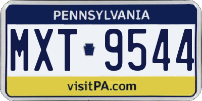 PA license plate MXT9544