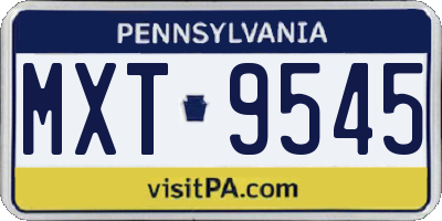 PA license plate MXT9545