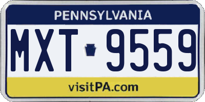 PA license plate MXT9559