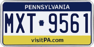 PA license plate MXT9561