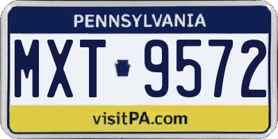 PA license plate MXT9572