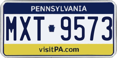PA license plate MXT9573