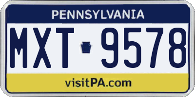 PA license plate MXT9578