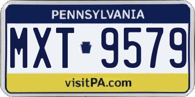 PA license plate MXT9579