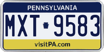 PA license plate MXT9583