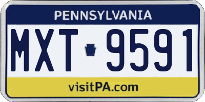 PA license plate MXT9591