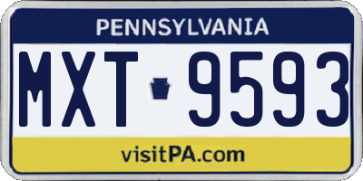 PA license plate MXT9593