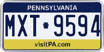 PA license plate MXT9594