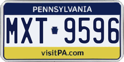 PA license plate MXT9596