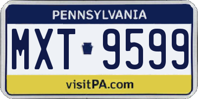 PA license plate MXT9599