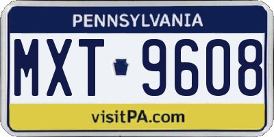 PA license plate MXT9608