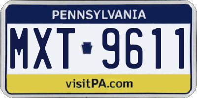 PA license plate MXT9611