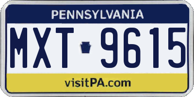 PA license plate MXT9615