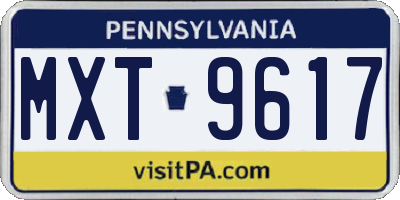 PA license plate MXT9617