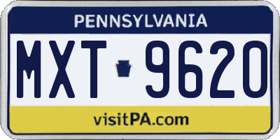 PA license plate MXT9620