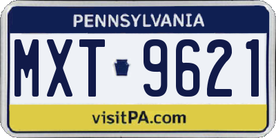 PA license plate MXT9621