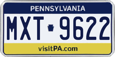 PA license plate MXT9622