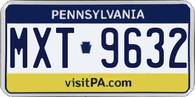 PA license plate MXT9632