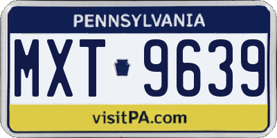 PA license plate MXT9639